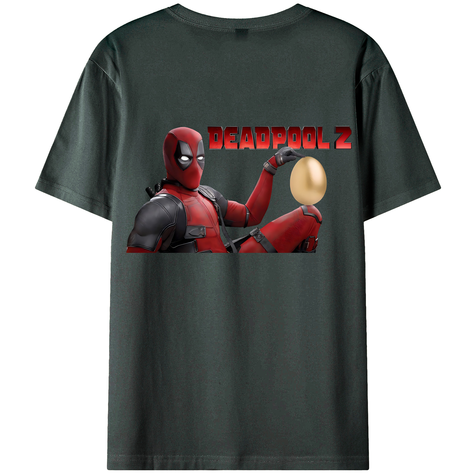 （画像用） Deadpool デッドプール 綿100％ メンズ半袖Tシャツ（バックプリント） 通気性
